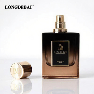 Botella de Perfume de Vidrio Ámbar Cuadrada de Fábrica, Vacía, con Pulverizador Plano, 30ml 50ml 100ml, con Tapa Metálica - Product Image 4