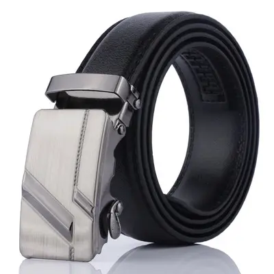Men Belts Casual Metallic Automatic Buckle PU Leather Men Belts