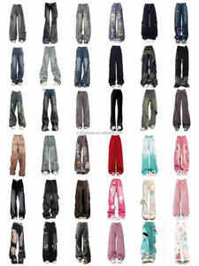 <span class=keywords><strong>Jeans</strong></span> da <span class=keywords><strong>Donna</strong></span> Stile Americano Hop 2026, Prezzo di Fabbrica, Vintage, Larghi, in Denim con Motivo a Righe Ricamato, Vendita all'Ingrosso Estiva - Product Image 5