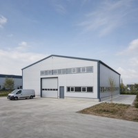 Almacén Moderno de Dos Pisos con Estructura de Acero Prefabricado, Estructura de Acero Ligero para Oficina, Almacenamiento, Taller, Edificio Industrial Resistente al Viento