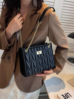 Sac fourre-tout d'été matelassé en cuir PU pour femme avec fermeture éclair et chaîne, grande capacité, personnalisable avec logo, vente en gros