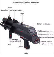 Machine à confettis portative, pistolet à confettis à 3 têtes, pistolet rechargeable pour scène, mariage, fête, lanceur de confettis, canon à confettis