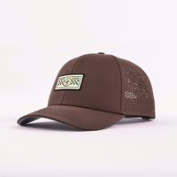 Casquette de baseball unisexe à 6 panneaux, imperméable, avec logo personnalisé découpé au laser, motif sportif, patch tissé, fabriquée en Chine