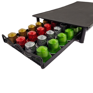 Tiroir de <span class=keywords><strong>rangement</strong></span> pour 40 capsules <span class=keywords><strong>Nespresso</strong></span> en fer – Organisateur de dosettes de café sur pied au design moderne et minimaliste avec conception multifonctionnelle - Product Image 6