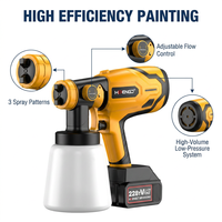 Pistolet de pulvérisation électrique 21V, mini pulvérisateur de peinture portable, batterie lithium rechargeable intégrée, design compact pour peinture au latex