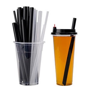 Pajitas transparentes desechables de material PP, tubo recto para fiestas y tiendas de té con leche, varios tamaños disponibles - Product Image 2