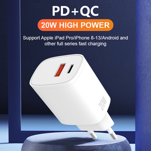 Chargeur mural <span class=keywords><strong>USB</strong></span> <span class=keywords><strong>C</strong></span> 20W, double port, type-<span class=keywords><strong>c</strong></span>, PD & QC3.0, <span class=keywords><strong>bloc</strong></span> de charge rapide, pour <span class=keywords><strong>iPhone</strong></span>, <span class=keywords><strong>bloc</strong></span> <span class=keywords><strong>USB</strong></span> 20W - Product Image 3