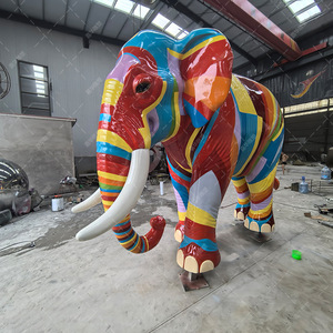 Painted <b>Elephant</b> Stainless Steel Outdoor Floor Mount Animal Sculpture Handmade Figure <b>Decoration</b> - Product Image 5