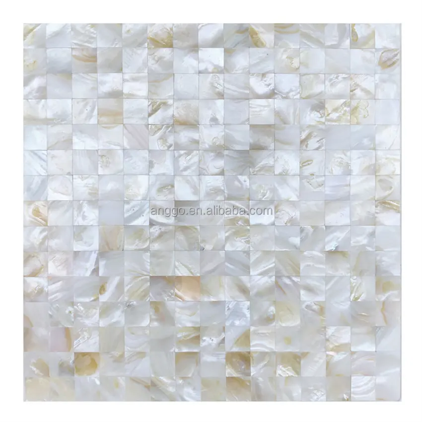 Piastrelle di ceramica soggiorno sfondo parete perla circolare quadrata mosaico bianco conchiglia foglio adesivo decorazioni per artigianato artistico