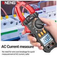 ANENG PN107 Auto Digital Clamp Meter CAT II 600V AC/DC Tegangan Multitester True RMS 4000 Count Penguji Multimeter Listrik