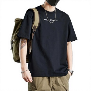 T-shirt décontracté pour homme en coton/fibre de bambou de qualité supérieure 260g, motif imprimé, anti-boulochage et séchage rapide - Product Image 2
