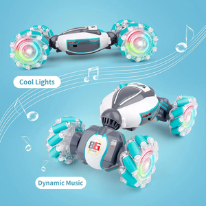 รถบังคับวิทยุ 2.4G 1/18 <span class=keywords><strong>4v4</strong></span> รถสตั๊นท์ดริฟท์ ขับเคลื่อนได้สองด้าน พร้อมไฟและเสียงเพลง ควบคุมด้วยมือ - Product Image 4