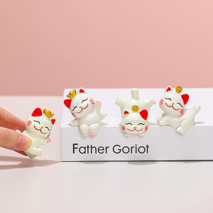 แมวนำโชคเรซิ่นรูปปั้นสัตว์ขนาดเล็กเครื่องประดับสำหรับโต๊ะทำงานตกแต่งบ้านงานฝีมือศิลปะของขวัญ - Product Image 3