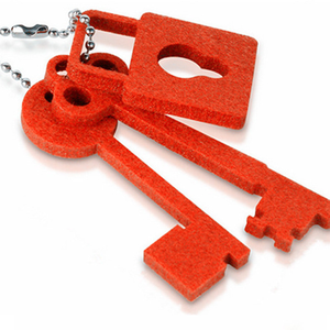 Fabricante profesional vuelo avión bordado doble cara fieltro llavero cuero - Product Image 1