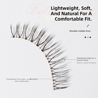 Kit de cils synthétiques 3D naturels et volumineux, 4 paires, faits à la main, à presser, pour maquillage des yeux, avec colle, marque privée
