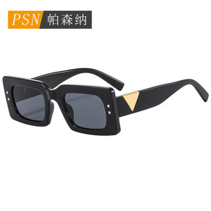 Psn Fashion Lunettes de soleil rectangulaires à monture complète UV400 Protection solaire unisexe Adulte - Product Image 1
