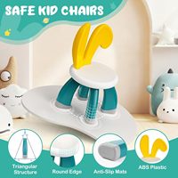 Chaises en plastique pour tout-petits avec dossier en forme d'oreilles de lapin, pour l'intérieur/l'extérieur, le camping, la crèche, la salle de jeux, la maternelle, la plage, pour les enfants de 3 à 6 ans