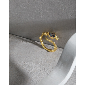 DEYIN 2024 nuevo diseño Simple Irregular plata 925 anillos de circón ajustable Lava raya dedo 925 plata esterlina mujeres anillos - Product Image 3
