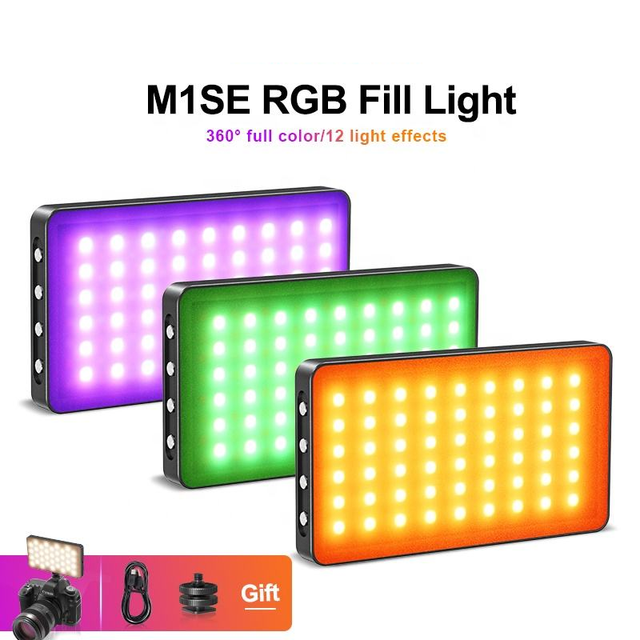 New Arrival Mini RGB BI Color Video Light Rechargeable Photography LED Light Panel Fill Wireless Charger With Light