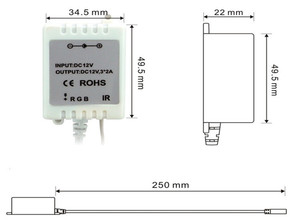 DC 12V 2835 5050 tira de luz LED caja de Control atenuador 24 teclas IR inalámbrico <span class=keywords><strong>Mini</strong></span> RGB control remoto - Product Image 5