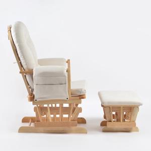 Popular Modern <b>Nursery</b> <b>Chair</b> Solid Wooden <b>Rocking</b> <b>Chair</b> Glider <b>Chair</b> with Ottoman - Product Image 4