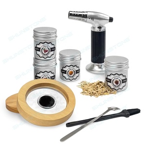 Meilleur vendeur Premium en <span class=keywords><strong>bois</strong></span> whisky Cocktail Smoker infuseur <span class=keywords><strong>Kit</strong></span> avec torche étagère anniversaire whisky Smoker ensemble cadeaux d'anniversaire pour hommes - Product Image 5