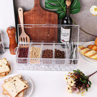 Accessoires de bar Glam, plateau à condiments en plastique et PET, bac à glace réfrigéré avec plateau à garniture pour servir des boissons et des collations