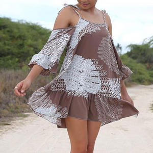 Fabricante de Vestidos Largos de Lujo con Estampado Hawaiano, Vestidos Personalizados de Lino y Algodón, Minifaldas con Hombros Descubiertos - Product Image 3