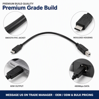 LUNG KAY Kabel USB 2.0 Tipe-C ke Tipe-B 2m 480Mbps 3A Bahan PVC untuk Printer Ponsel Laptop Scanner