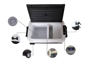Refrigerador Portátil de Doble Zona de 12V/24V, Compresor DC, con Asa y Ruedas, Almacenamiento Independiente para Camping - Product Image 2