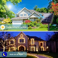 105FT Güneş Enerjili Dize Işıklar 2 Paket 300LED Su Geçirmez Bakır Tel 8 Mod Hafıza Fonksiyonu Modern Stil Bahçe Partisi Noel