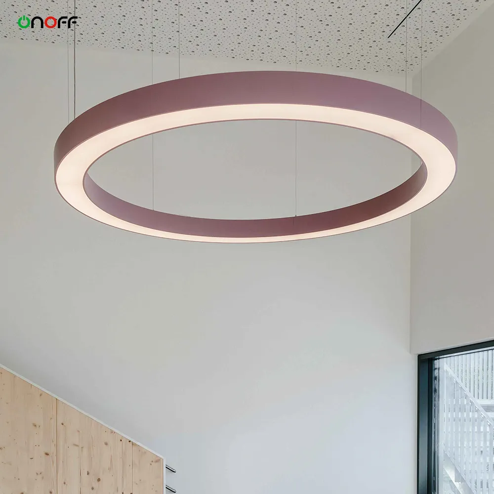 핑크 쉘 LED 원형 프로필 샹들리에 빛 라운드 링 LED 펜던트 램프 1m 1.2m