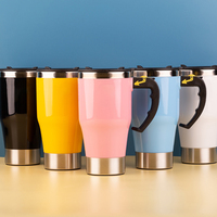 Tasse à agitation automatique personnalisée, gobelet portable en acier inoxydable, gobelet à eau réutilisable, mélange automatique, lait, café avec poignée avec couvercle