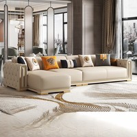 Modernes samt-mond-gebogenes sofa italienisches maßgeschneidertes interieur-wohnzimmer-ecksofa weiches sofa