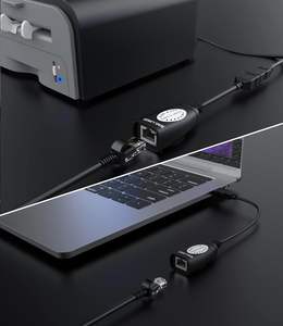 Adaptateur SYONG USB 2.0 vers RJ45, extension USB 50m sur RJ45 <span class=keywords><strong>Ethernet</strong></span> Cat 6e/6/5/5e, Plug and Play, câble d'extension USB Rj45 noir - Product Image 3