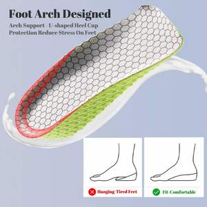 Semelles rehausseuses unisexes 15 mm 25 mm 35 mm en mousse à mémoire de forme avec soutien de la voûte plantaire, respirantes, orthopédiques pour baskets - Product Image 3