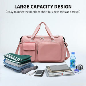 กระเป๋าดัฟเฟิลไนลอนผ้านิ่มทนทานสำหรับผู้หญิง,กระเป๋าผ้าไนล่อนสำหรับเล่นโยคะเดินทางข้ามคืนเดินทางพักผ่อนวันหยุดสุดสัปดาห์ - Product Image 2