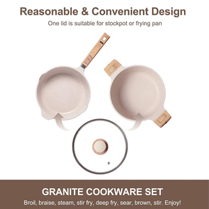 Casserole de luxe en fonte d'articles de cuisine casseroles et poêles en aluminium marmite antiadhésive ensemble d'ustensiles de cuisine en granit antiadhésif - Product Image 4