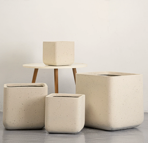 Maceta Grande Especial para Plantas de Interior, de Cemento de Magnesia Transpirable, con Esquinas Redondeadas, Estilo Nórdico Simple - Product Image 3