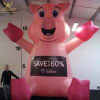 Grand gonflable barbecue cochon mascotte ballon pour le Côté De La Route Bar-B-Q Restaurant