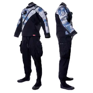 DIVESTAR OEM 3 camadas de tecido impermeável de látex terno seco unissex caiaque com gola plus size e mangas estilo de roupa