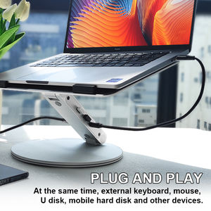Yicosun, оптовая продажа, Док-Станция 6 в 1, Usb-порт, металлическая вращающаяся подставка для ноутбука с 360 вращающейся базой - Product Image 3