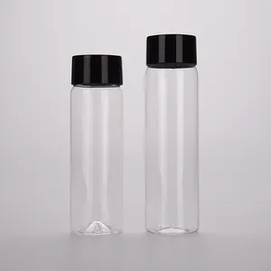 300ml PET plastik düz silindir düz-omuz voss şekil şişe