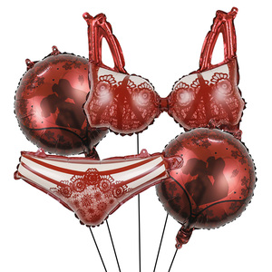 Artículos para Despedida de Soltera, Globos de Papel de Aluminio con Forma de Lencería, Juguetes Sexuales Negros y Rojos, Decoraciones Novedosas para Fiestas de Adultos para Bares - Product Image 1