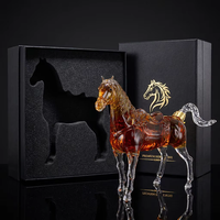Carafe à whisky créative en verre en forme de cheval, bouteille à liqueur en verre transparent, carafe à whisky faite à la main, pour bar à domicile, hôtel, cadeau de mariage