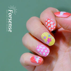 Bonitas puntas de <span class=keywords><strong>uñas</strong></span> falsas con estampado de dibujos animados para niños, diseños de unicornio Rosa bebé, prensa corta en las <span class=keywords><strong>uñas</strong></span> para niños, <span class=keywords><strong>uñas</strong></span> postizas <span class=keywords><strong>beige</strong></span> de Hada de la suerte - Product Image 2