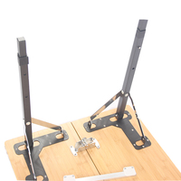 Table carrée pliable en aluminium et bambou, design asiatique, pour camping, pique-niques, fermes, extérieur, pieds