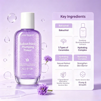Produits de soin coréens en marque blanche : Tonique facial hydratant anti-âge au Bakuchiol et à l'acide hyaluronique, Essence en capsules