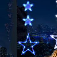 Unabhängigkeitstag Lager-Dekorationsbeleuchtung Großer Stern Lichterkette Warmweiß Kunststoff Weihnachtsfeier IP44 Fernbedienung
