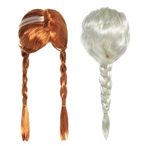 Parrucca Cosplay Principessa <span class=keywords><strong>Elsa</strong></span> <span class=keywords><strong>Frozen</strong></span>, Stile Beige, Capelli Intrecciati in Seta Sintetica - Product Image 1